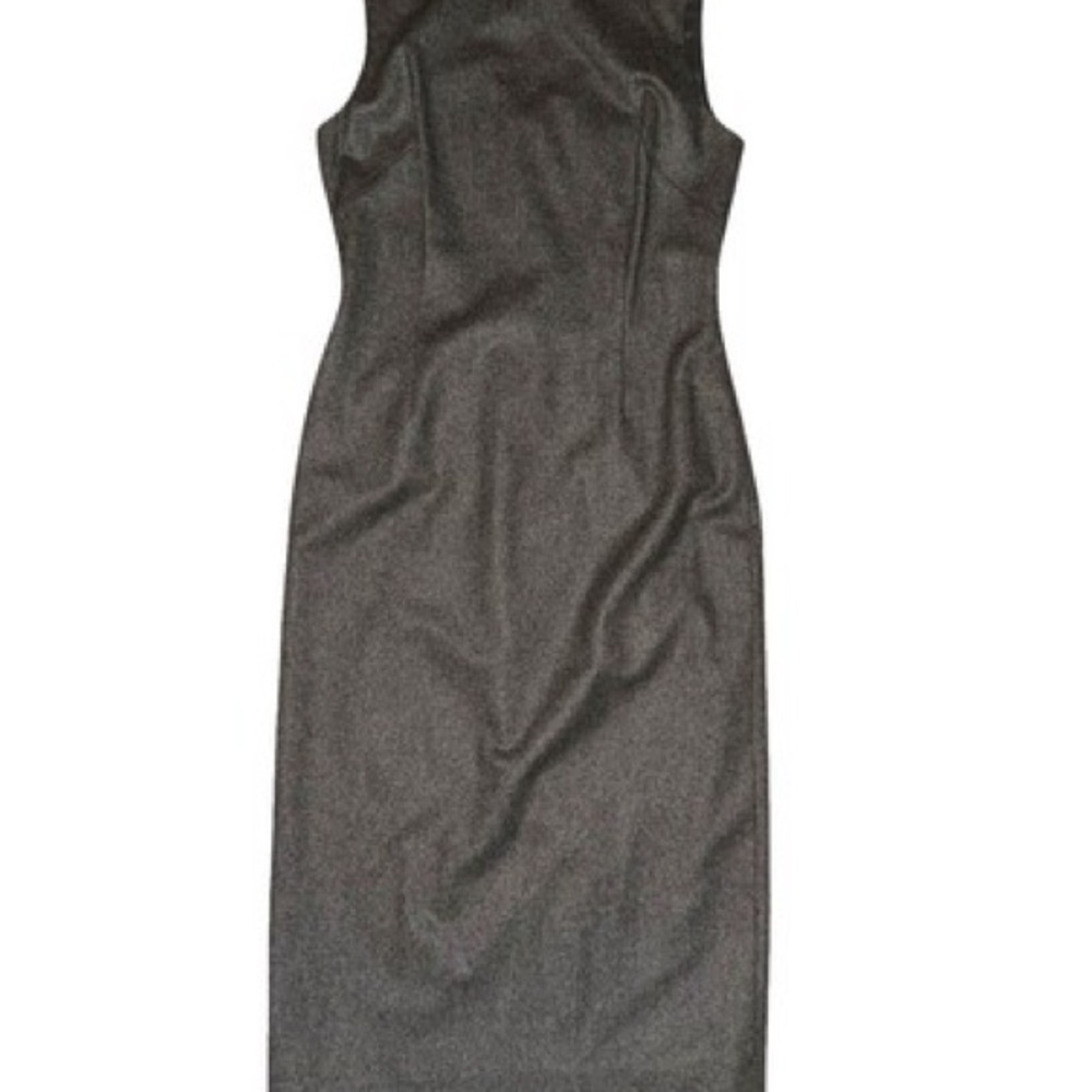 Ralph Lauren Black Label Wool Cashmere Sheath Dress 10 Gray Herringbone